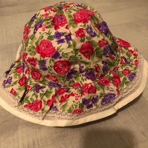 Colourful Flowers Hat with Lace & Ribbon aHat